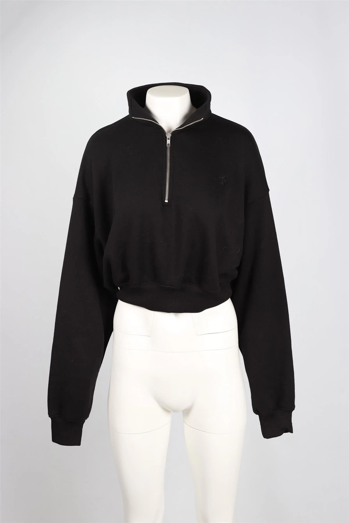 ÉTERNE BLACK COTTON BLEND SWEATSHIRT SMALL - Image 2