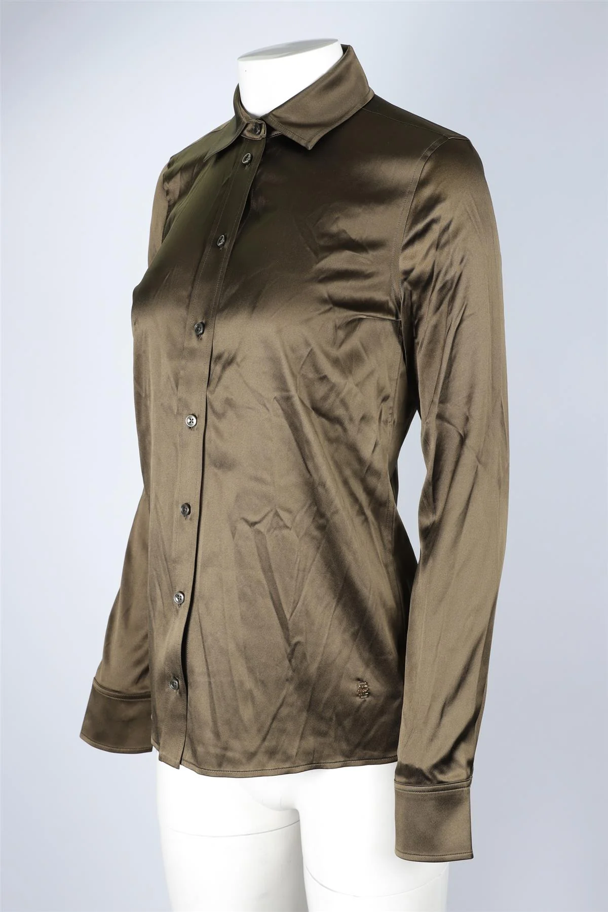 ETERNE GREEN SILK SHIRT XS-SMALL - Image 3