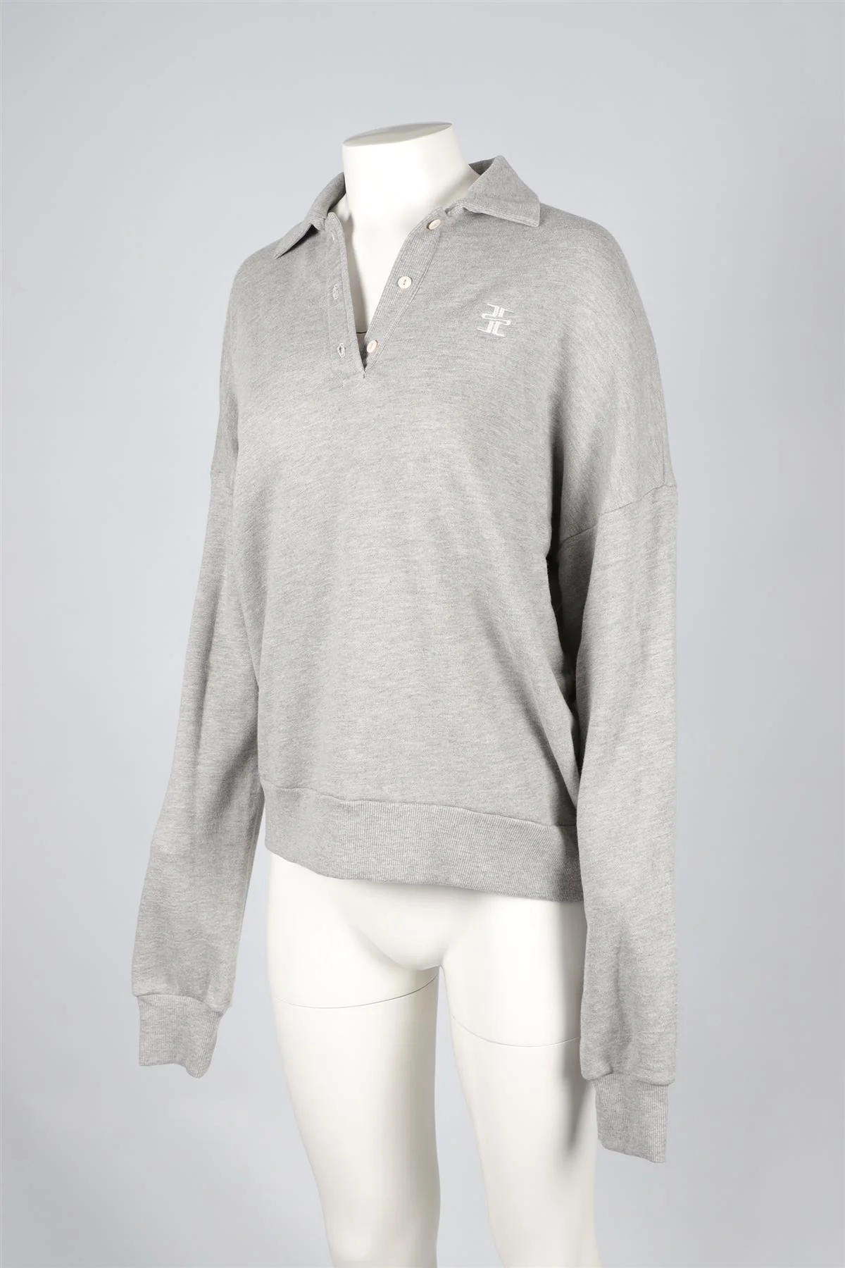 ÉTERNE GREY COTTON SWEATSHIRT XSMALL - Image 3