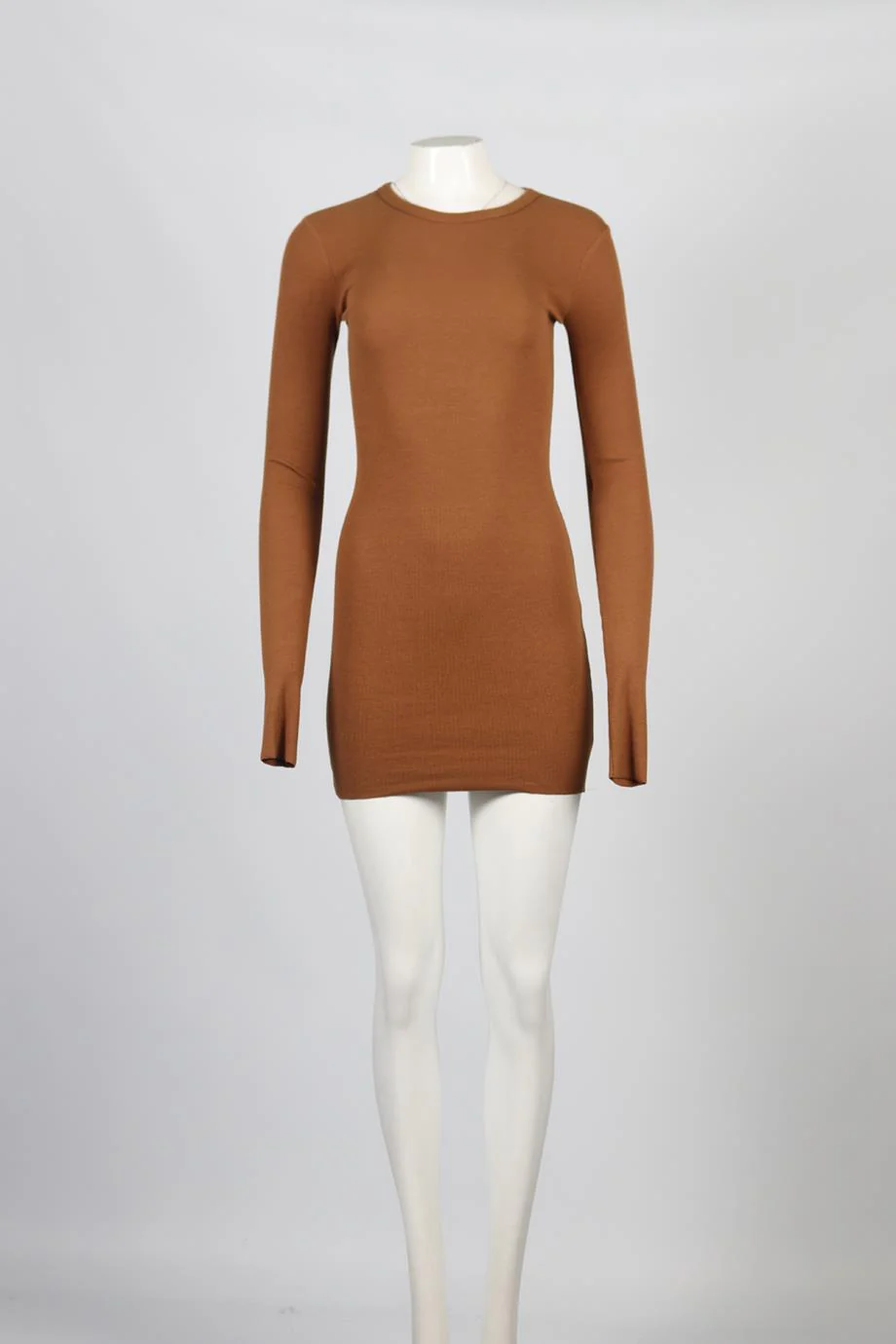 ETERNE RIBBED COTTON BLEND MINI DRESS SMALL - Image 2