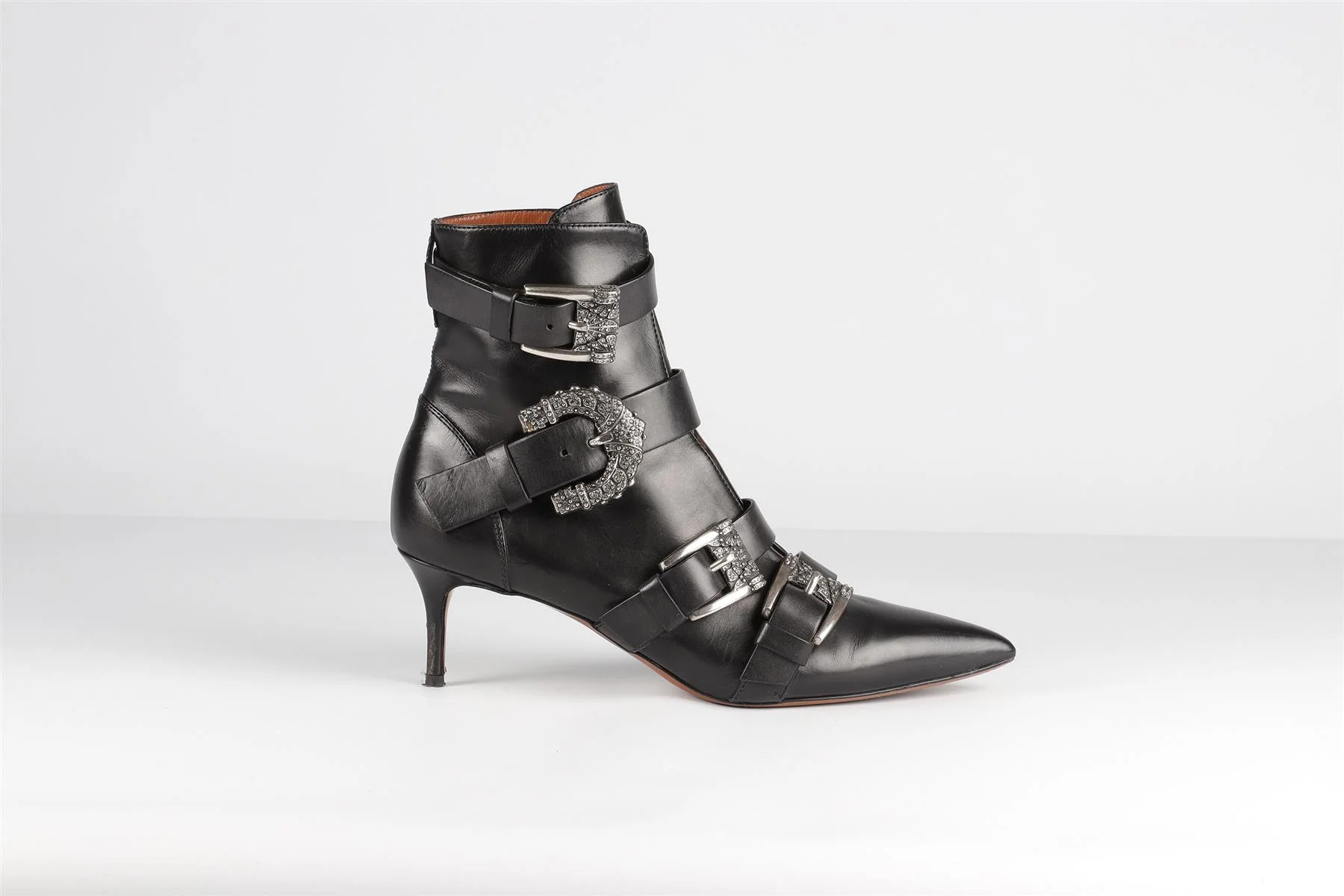 ETRO BLACK LEATHER ANKLE BOOTS EU 40 UK 7 US 10 - Image 2