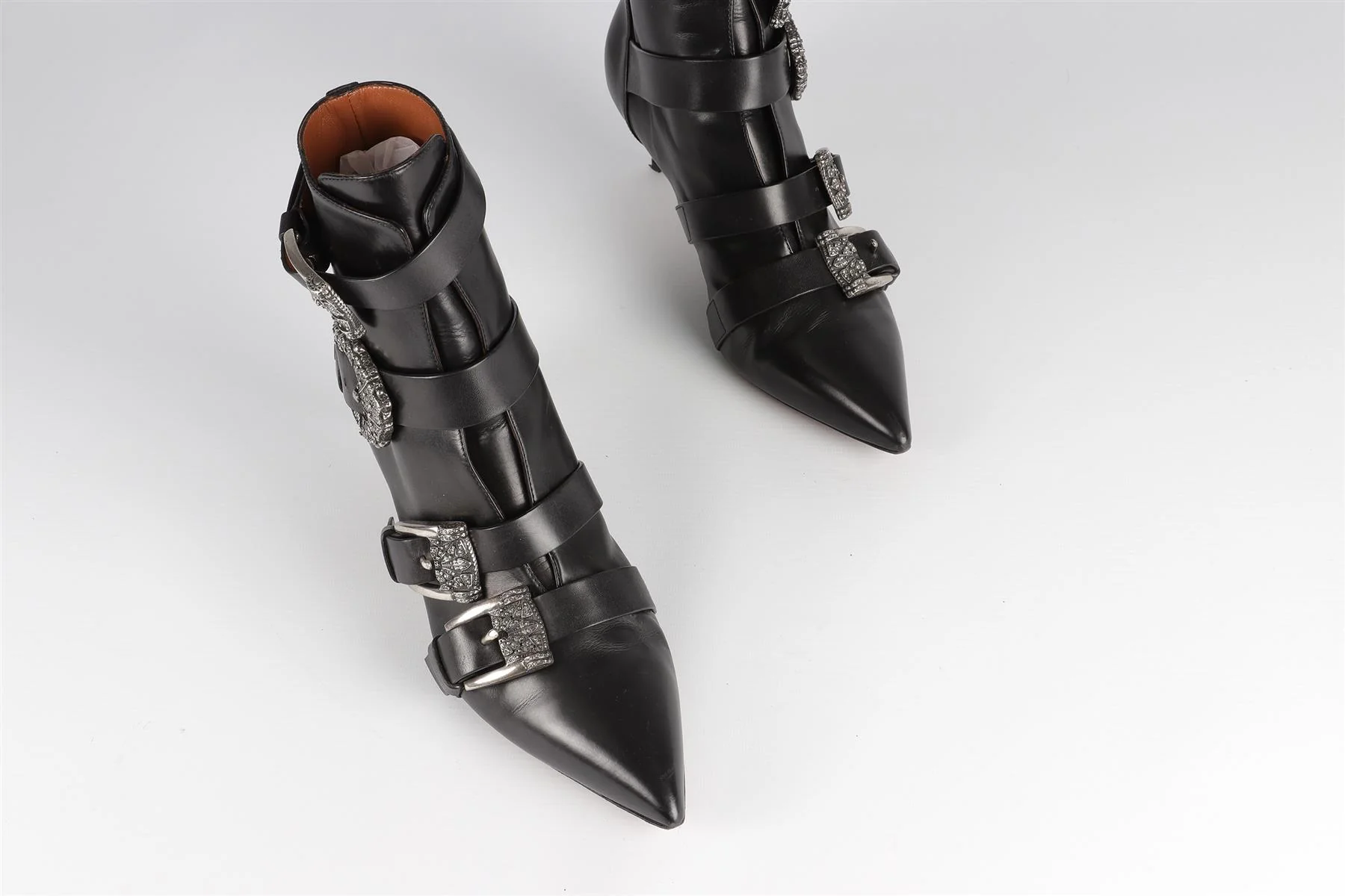 ETRO BLACK LEATHER ANKLE BOOTS EU 40 UK 7 US 10 - Image 4