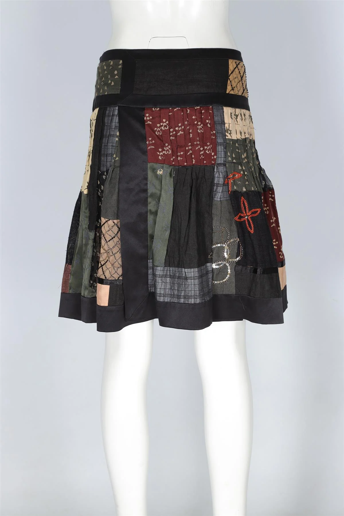 ETRO BLACK SILK MINI SKIRT IT 44 UK 12 - Image 4