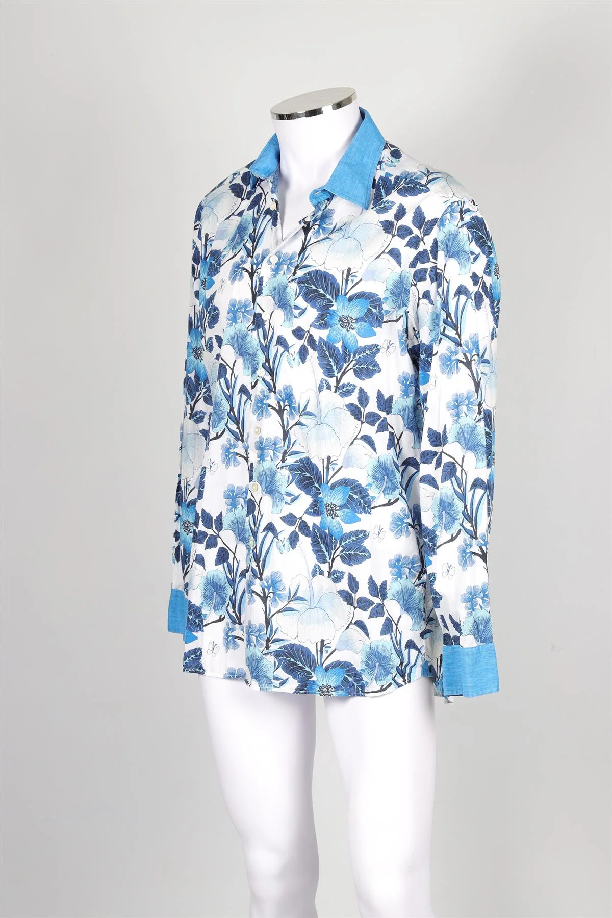 ETRO BLUE MEN'S COTTON SHIRT IT 44 UK/US CHEST 34 - Image 3
