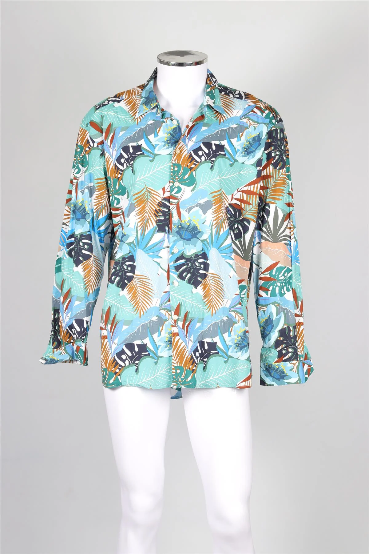 ETRO GREEN MEN'S COTTON SHIRT IT 44 UK/US CHEST 34 - Image 2
