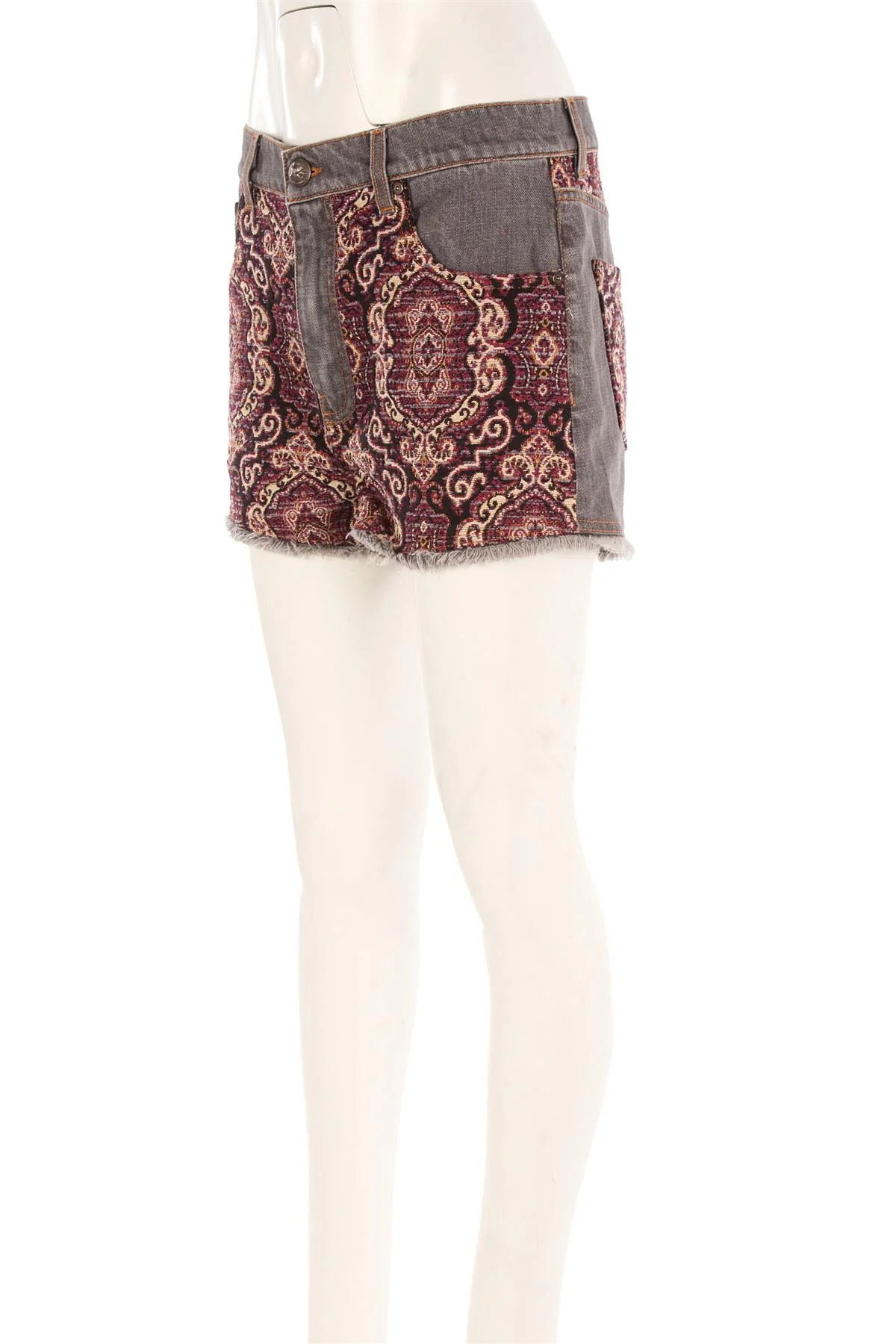 ETRO GREY HIGH RISE DENIM SHORTS W29 UK 10-12 - Image 3
