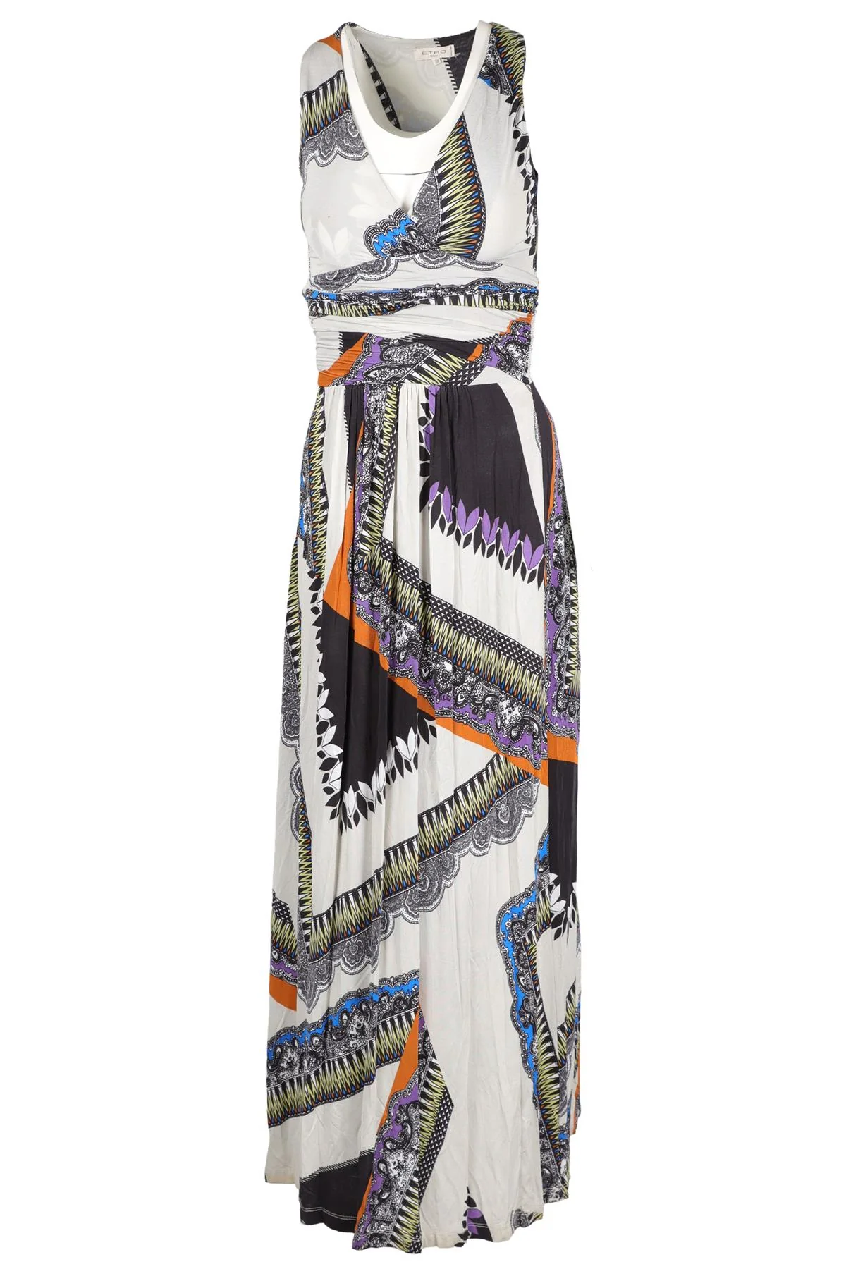 ETRO MULTI JERSEY MAXI DRESS IT 38 UK 6