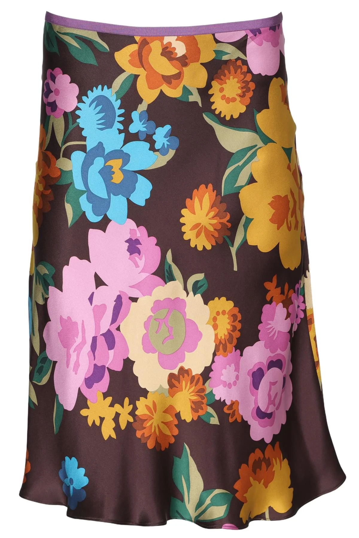 ETRO MULTI SILK MIDI SKIRT IT 42 UK 10