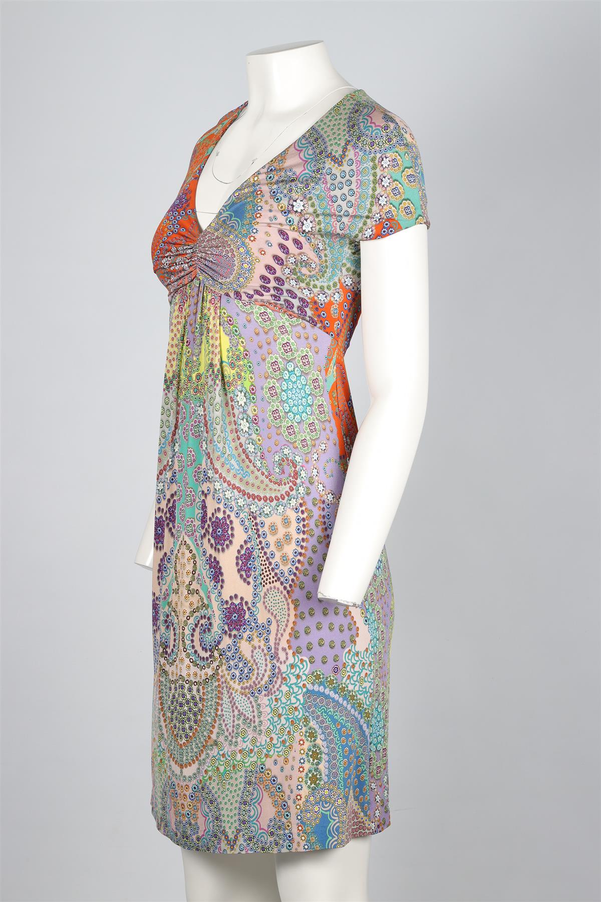ETRO MULTI SILK MINI DRESS IT 38 UK 6 - Image 3