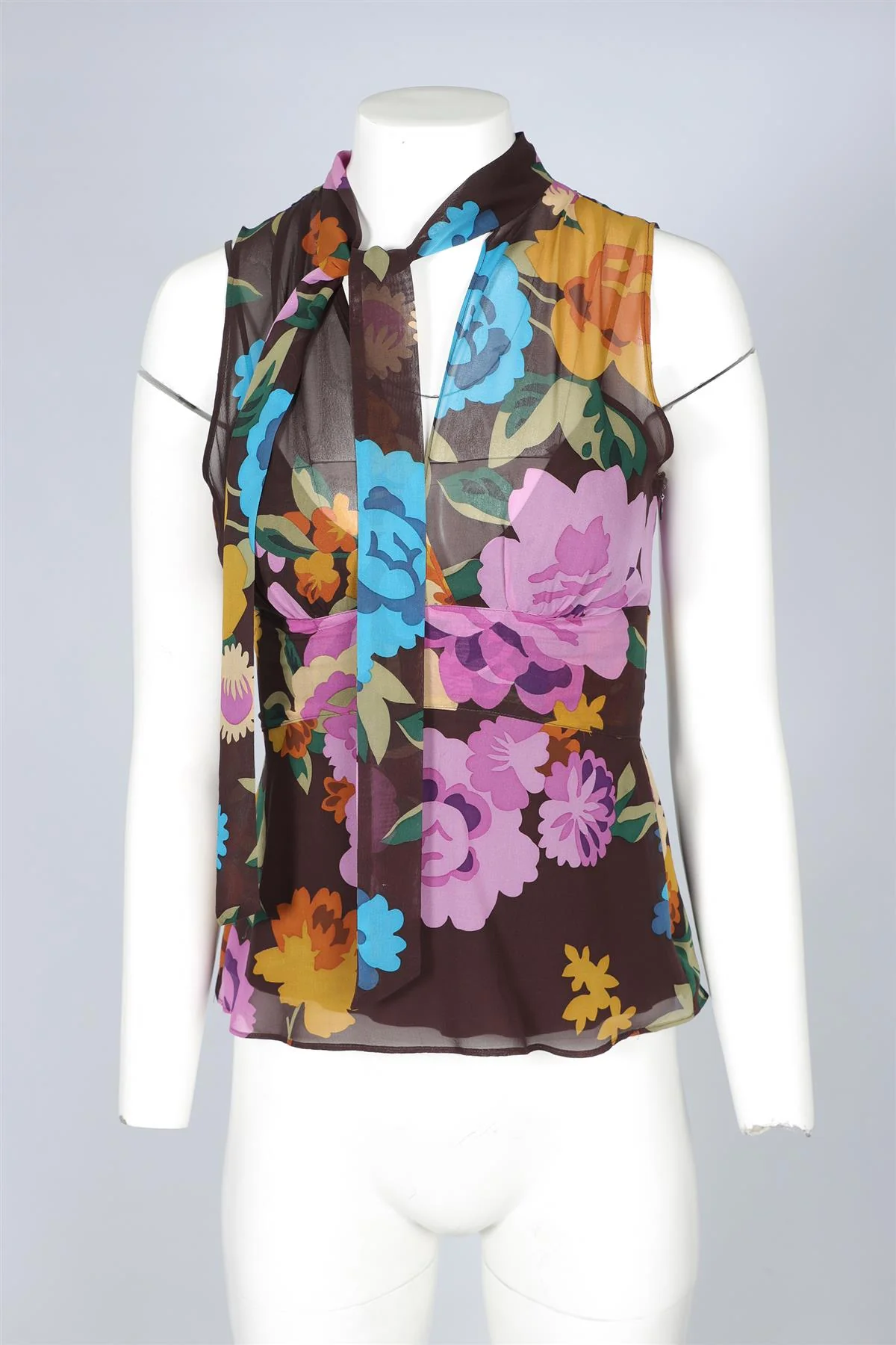 ETRO MULTI SILK TOP IT 40 UK 8 - Image 2