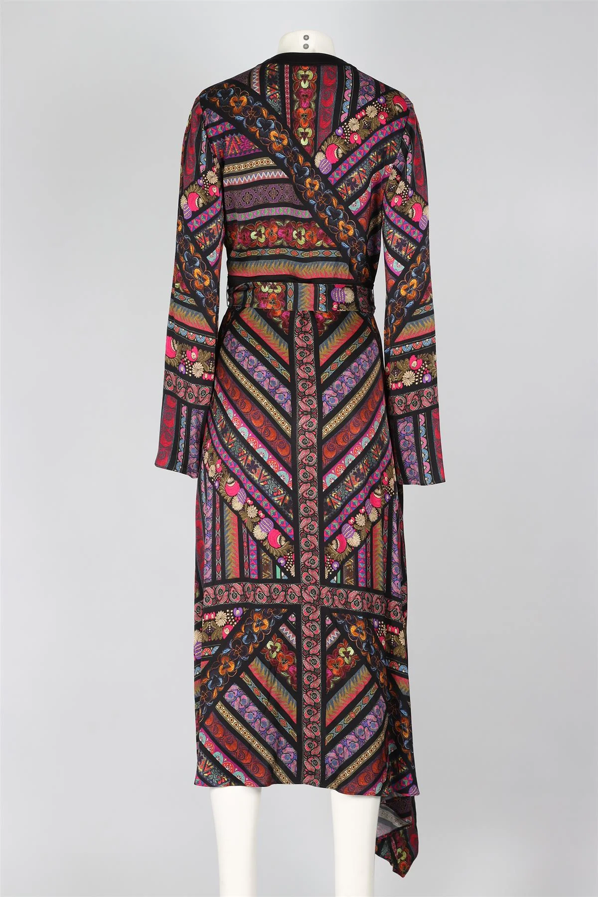 ETRO MULTICOLOURED SATIN MAXI DRESS IT 44 UK 12 - Image 4