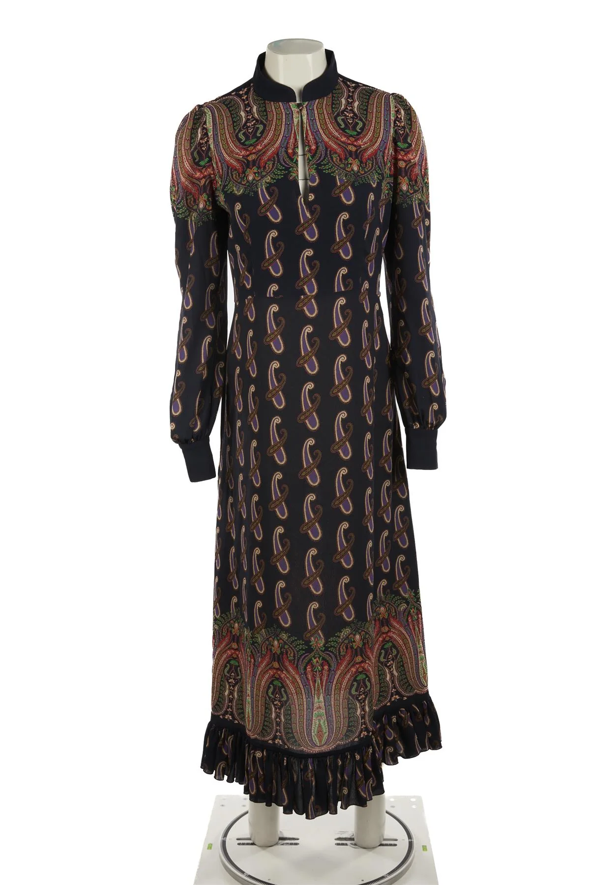 ETRO NAVY CREPE MAXI DRESS UK 10 - Image 2