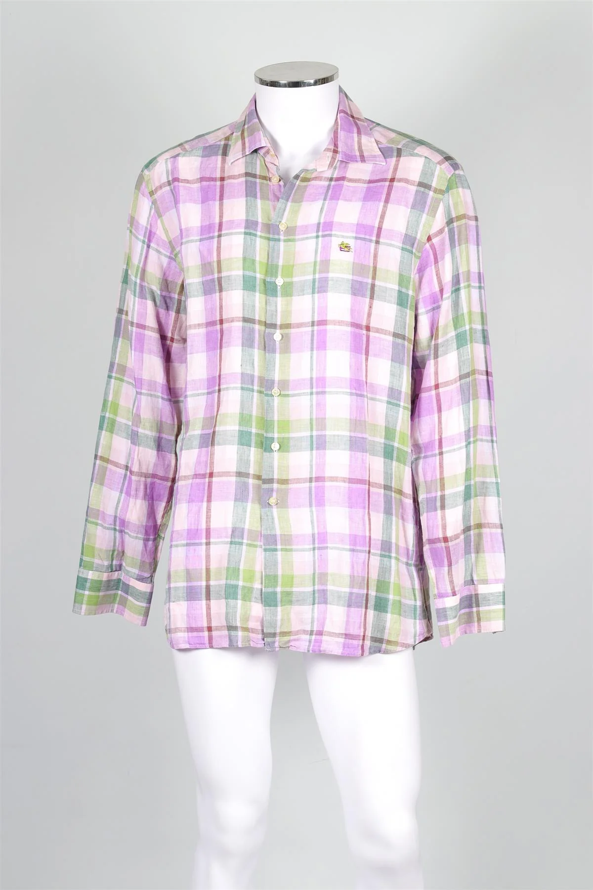 ETRO PINK MEN'S LINEN SHIRT IT 44 UK/US CHEST 34 - Image 2