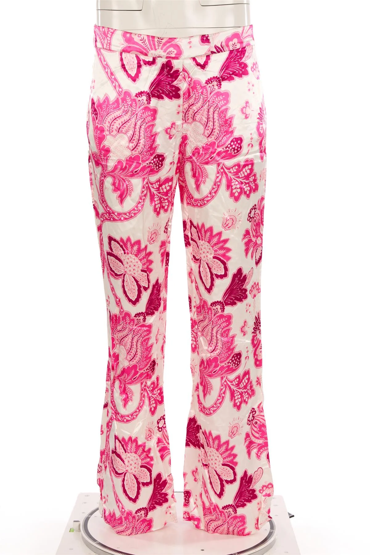 ETRO PINK SATIN STRAIGHT LEG PANTS IT 42 UK 10 - Image 2