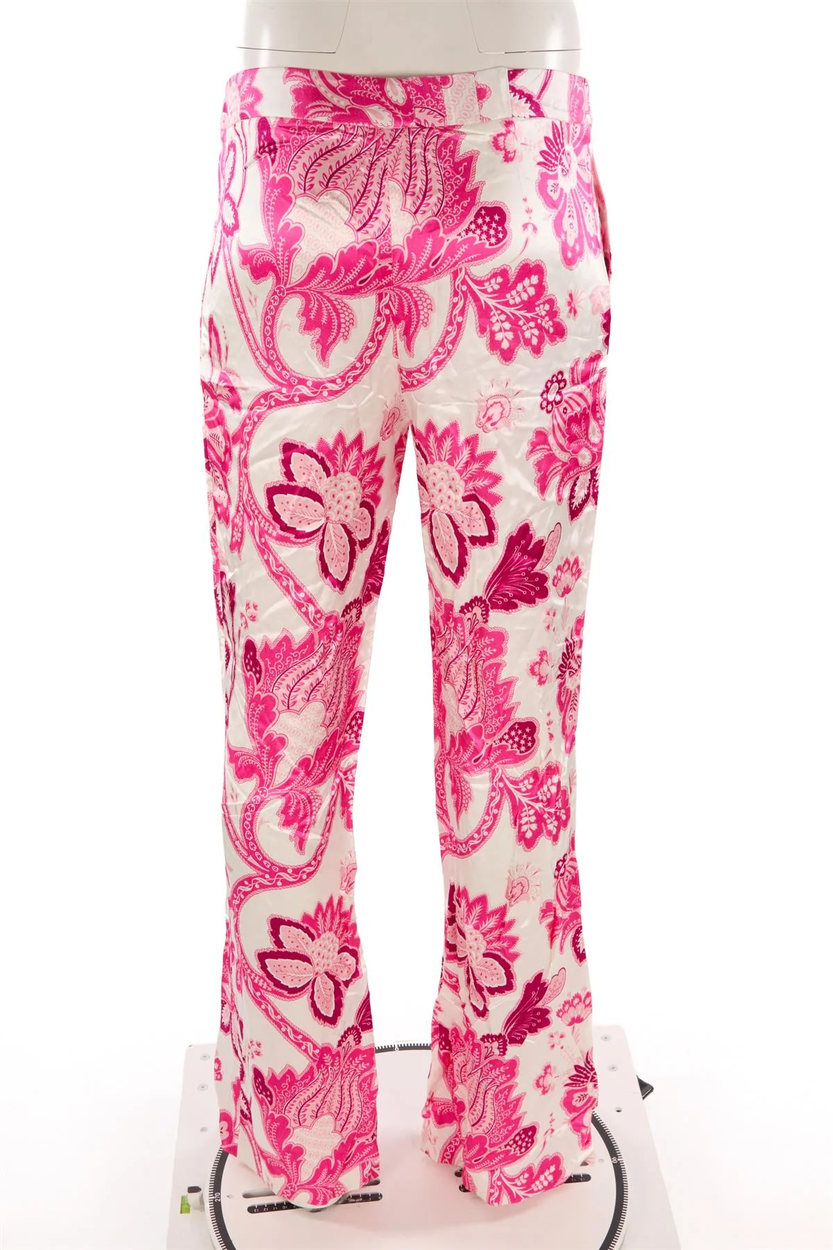 ETRO PINK SATIN STRAIGHT LEG PANTS IT 42 UK 10 - Image 4