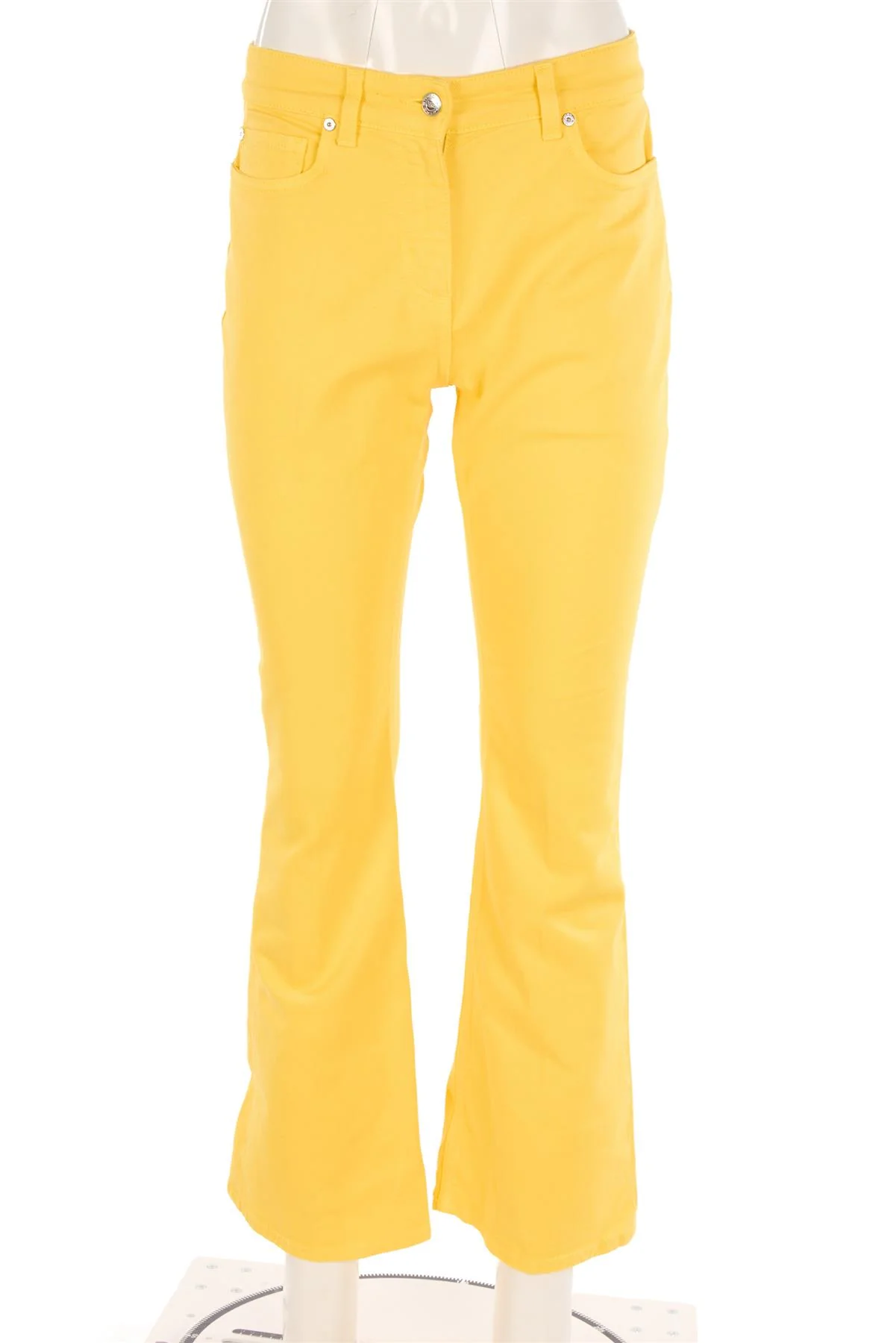 ETRO YELLOW HIGH RISE FLARED JEANS W29 UK 10-12 - Image 2