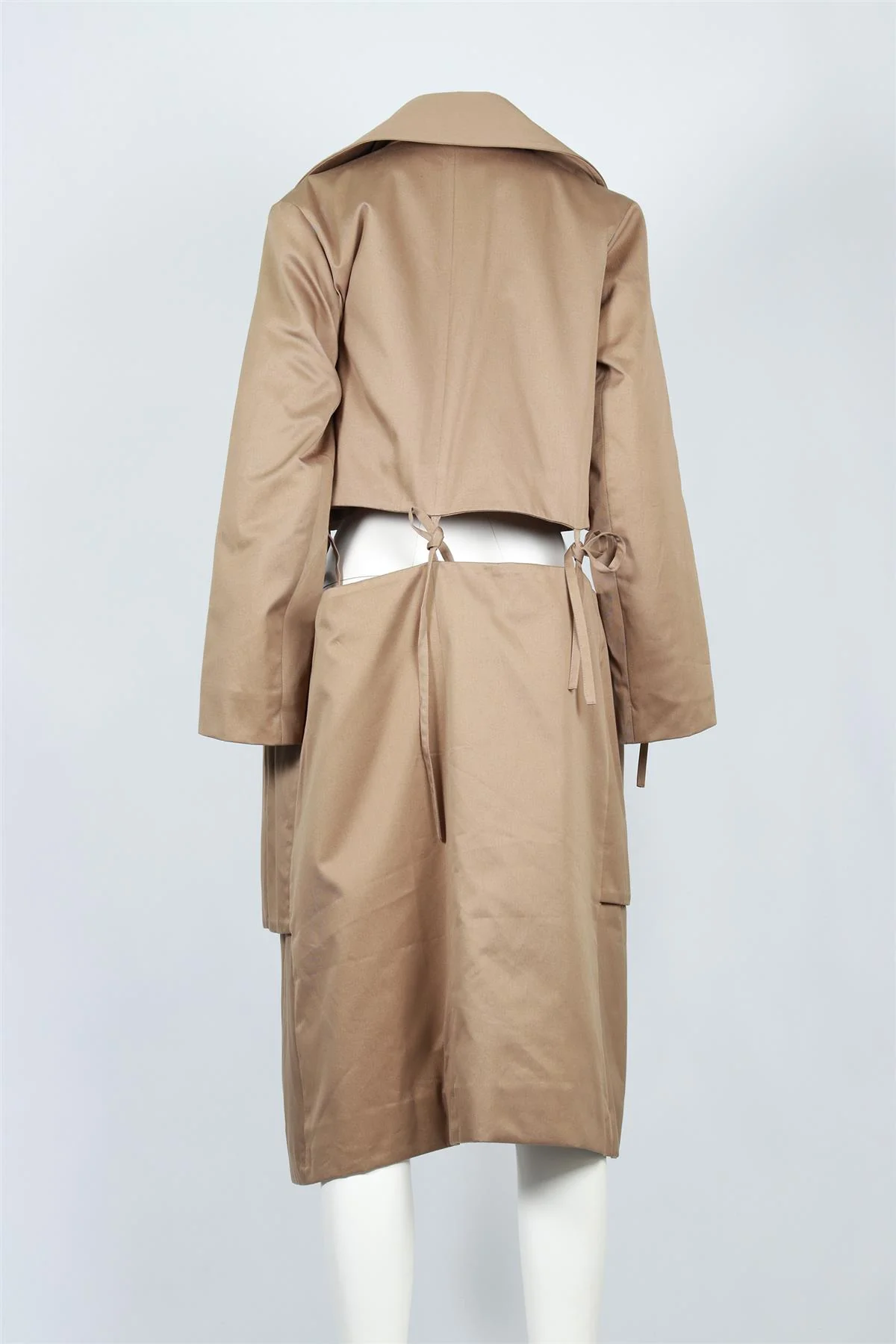 EUDON CHOI BROWN COTTON COAT SMALL - Image 4