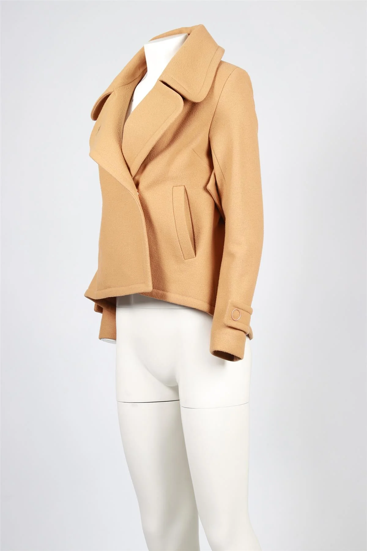 EUDON CHOI BROWN WOOL BLEND COAT UK 8 - Image 3