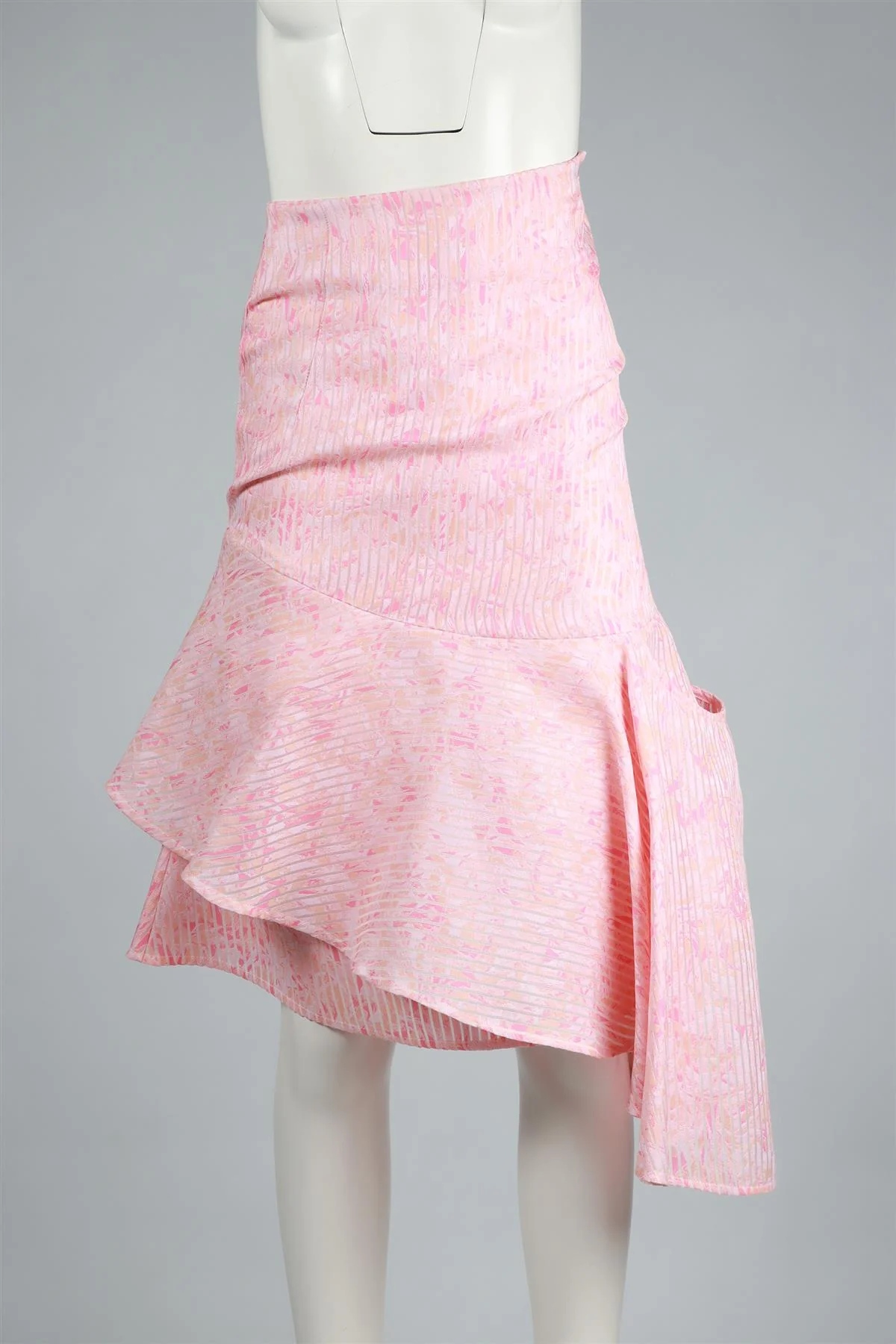 EUDON CHOI PINK SILK BLEND MIDI SKIRT UK 6 - Image 2