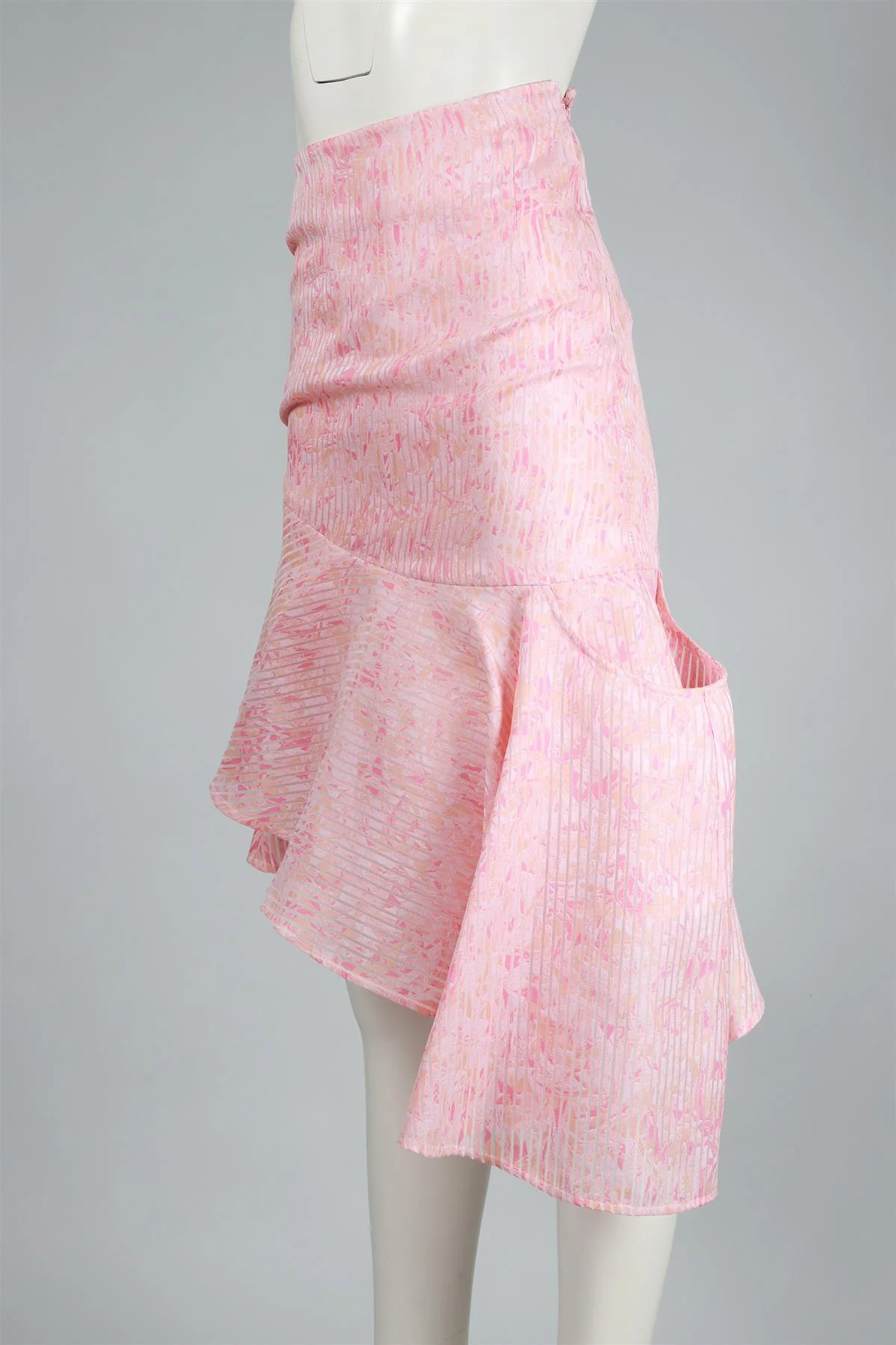 EUDON CHOI PINK SILK BLEND MIDI SKIRT UK 6 - Image 3