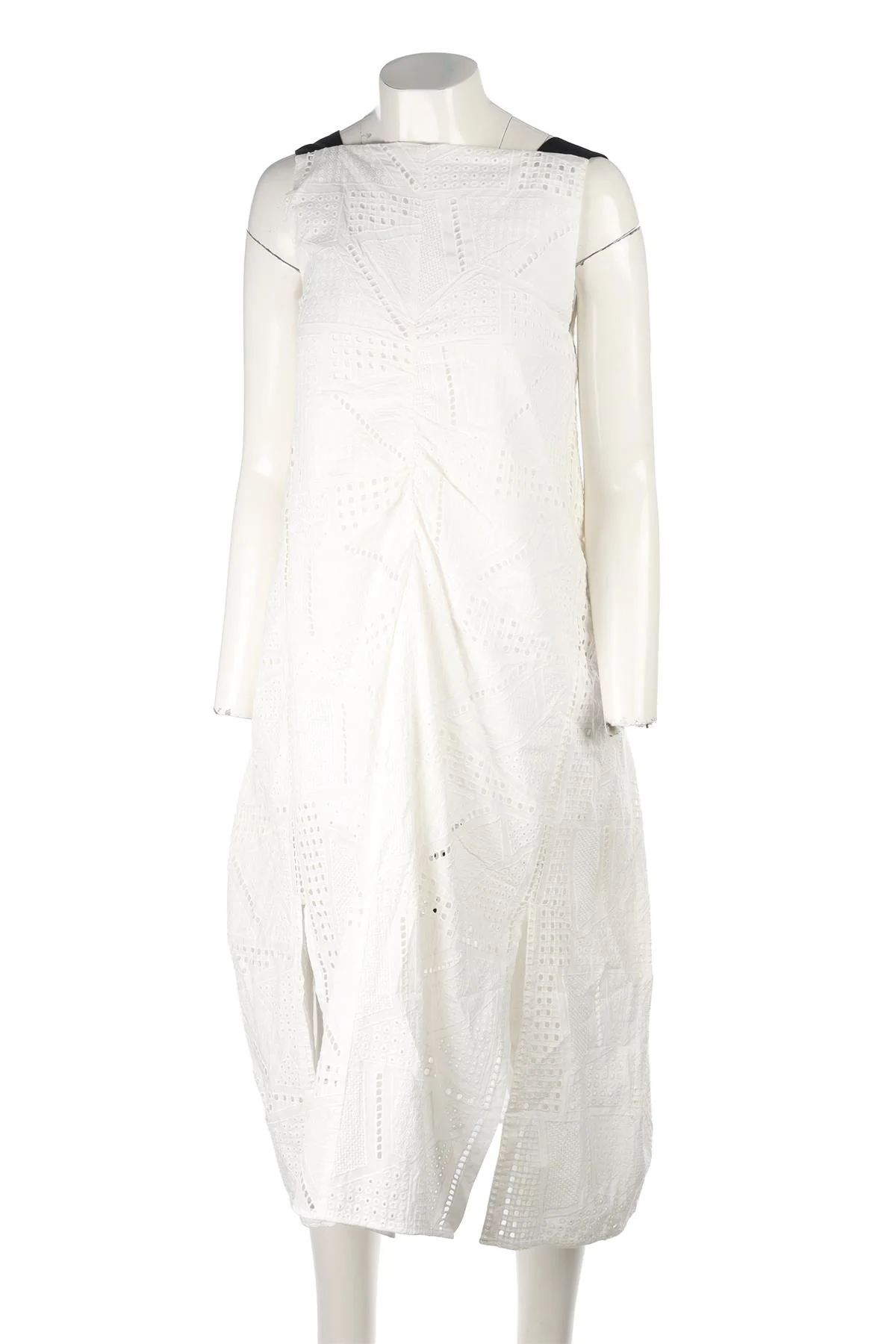 EUDON CHOI WHITE COTTON MAXI DRESS UK 6 - Image 2