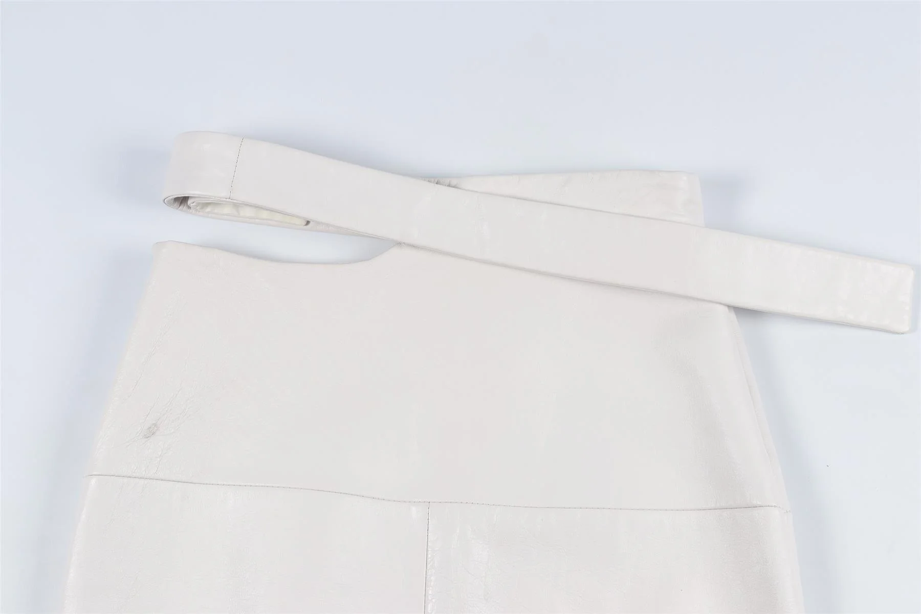 EUDON CHOI WHITE LEATHER MIDI SKIRT US 2 UK 6 - Image 5