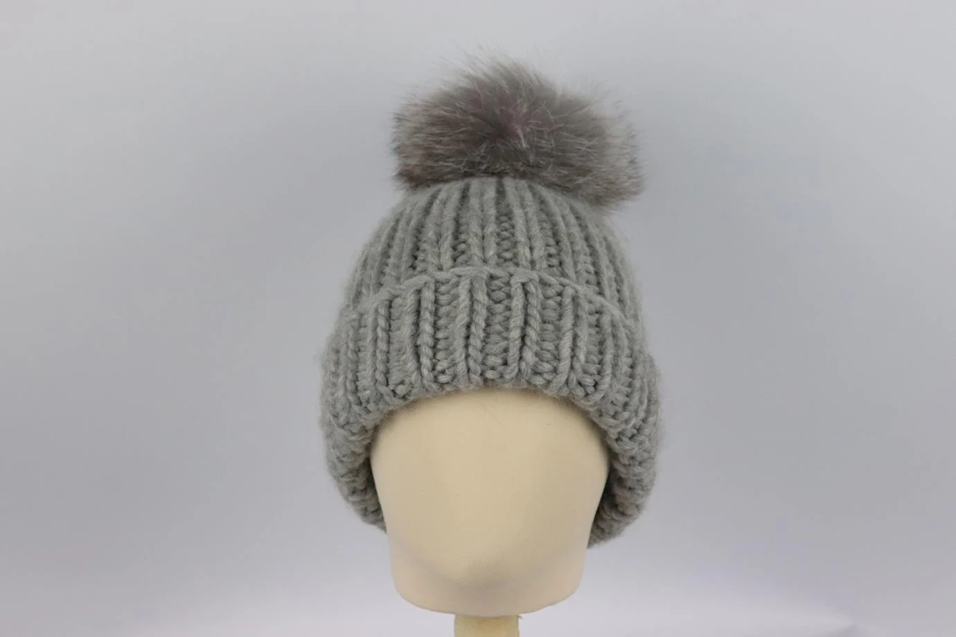 EUGENIA KIM FOX FUR TRIMMED RIBBED WOOL BLEND BEANIE ONE SIZE - Image 5