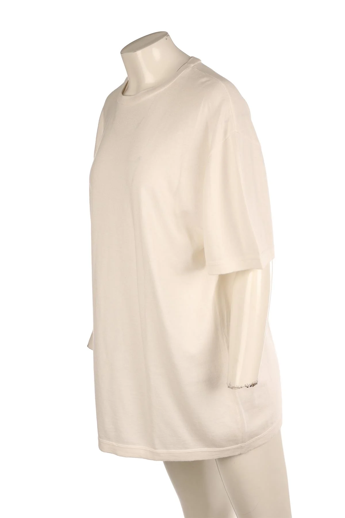 EXTREME CASHMERE WHITE CASHMERE T-SHIRT ONE SIZE - Image 3