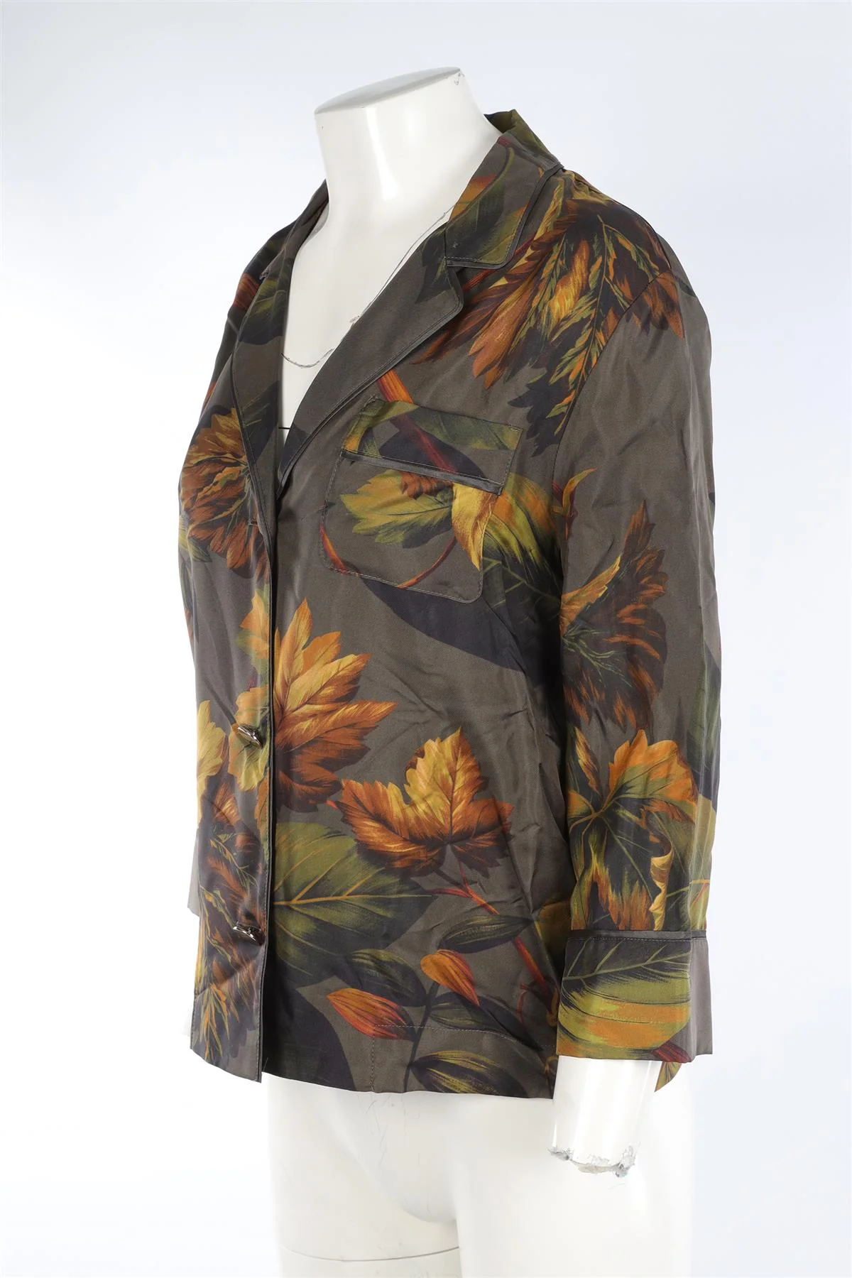 F.R.S FOR RESTLESS SLEEPERS GREEN SILK PYJAMA SHIRT SMALL - Image 3