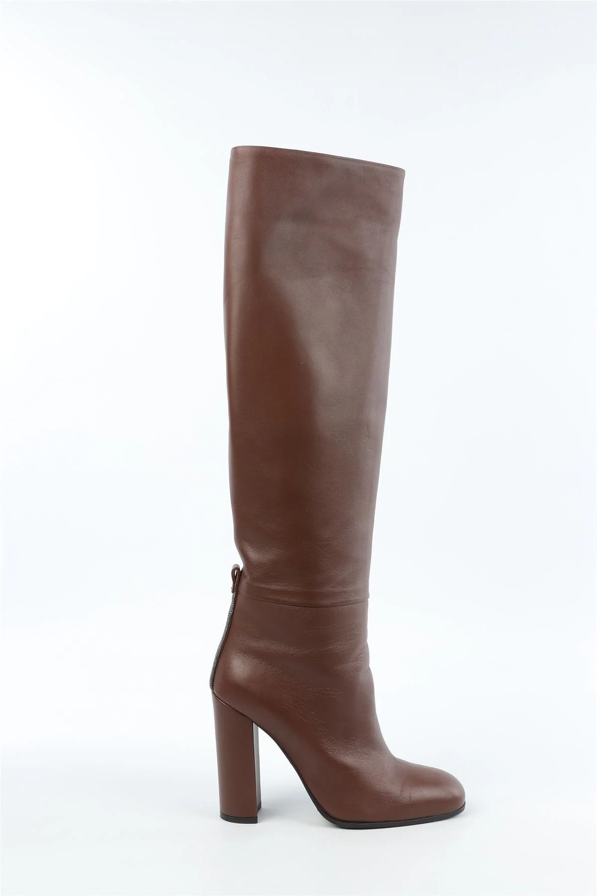 FABIANA FILIPPI BROWN LEATHER KNEE HIGH BOOTS EU 38 UK 5 US 8 - Image 2
