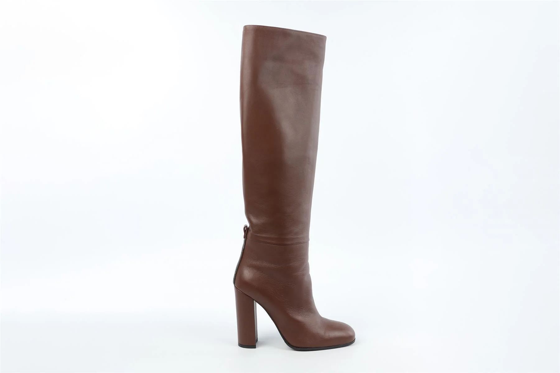 FABIANA FILIPPI BROWN LEATHER KNEE HIGH BOOTS EU 38 UK 5 US 8 - Image 4
