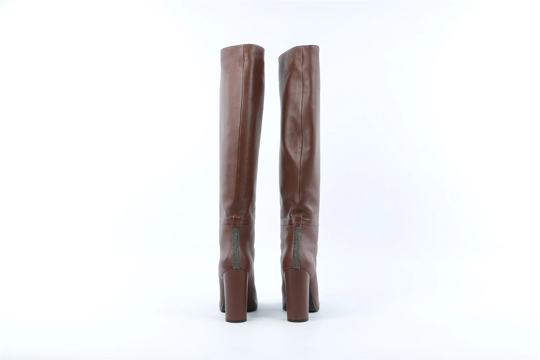 FABIANA FILIPPI BROWN LEATHER KNEE HIGH BOOTS EU 38 UK 5 US 8 - Image 6