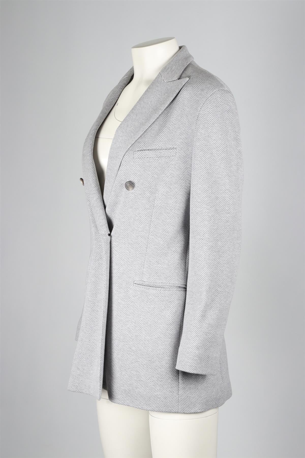 FABIANA FILIPPI GREY WOOL BLEND BLAZER IT 44 UK 12 - Image 3