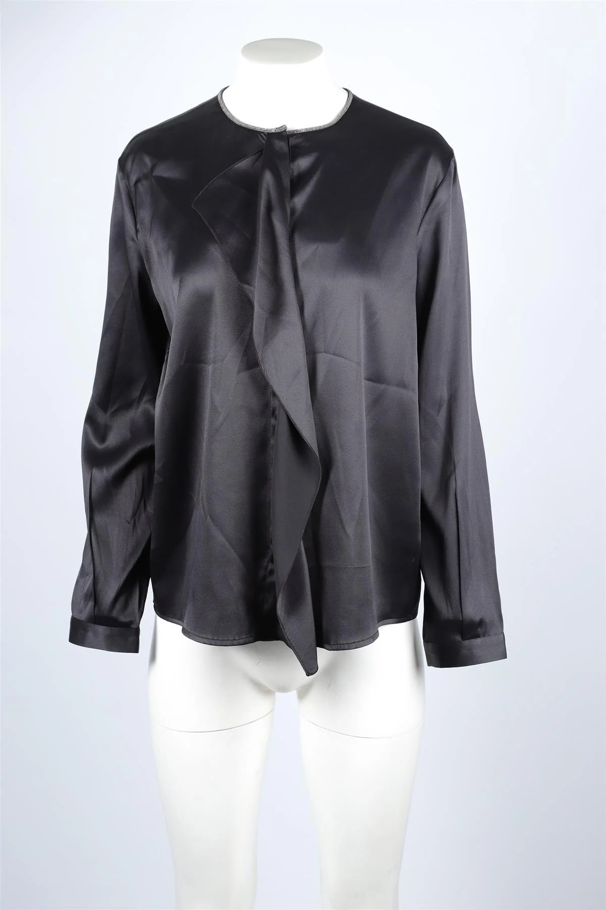 Fabina Filippi Black Silk Top MEDIUM - Image 2