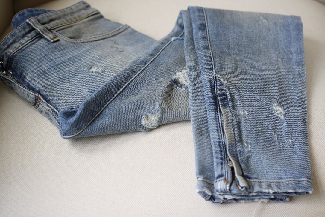 FAITH CONNEXION DISTRESSED CROPPED LIGHT BLUE SLIM JEANS W25 UK 6/8 - Image 2