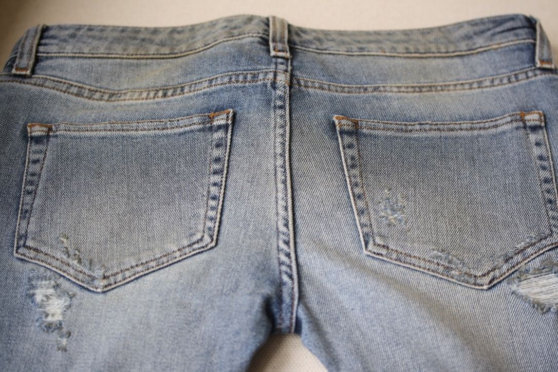 FAITH CONNEXION DISTRESSED CROPPED LIGHT BLUE SLIM JEANS W25 UK 6/8 - Image 3
