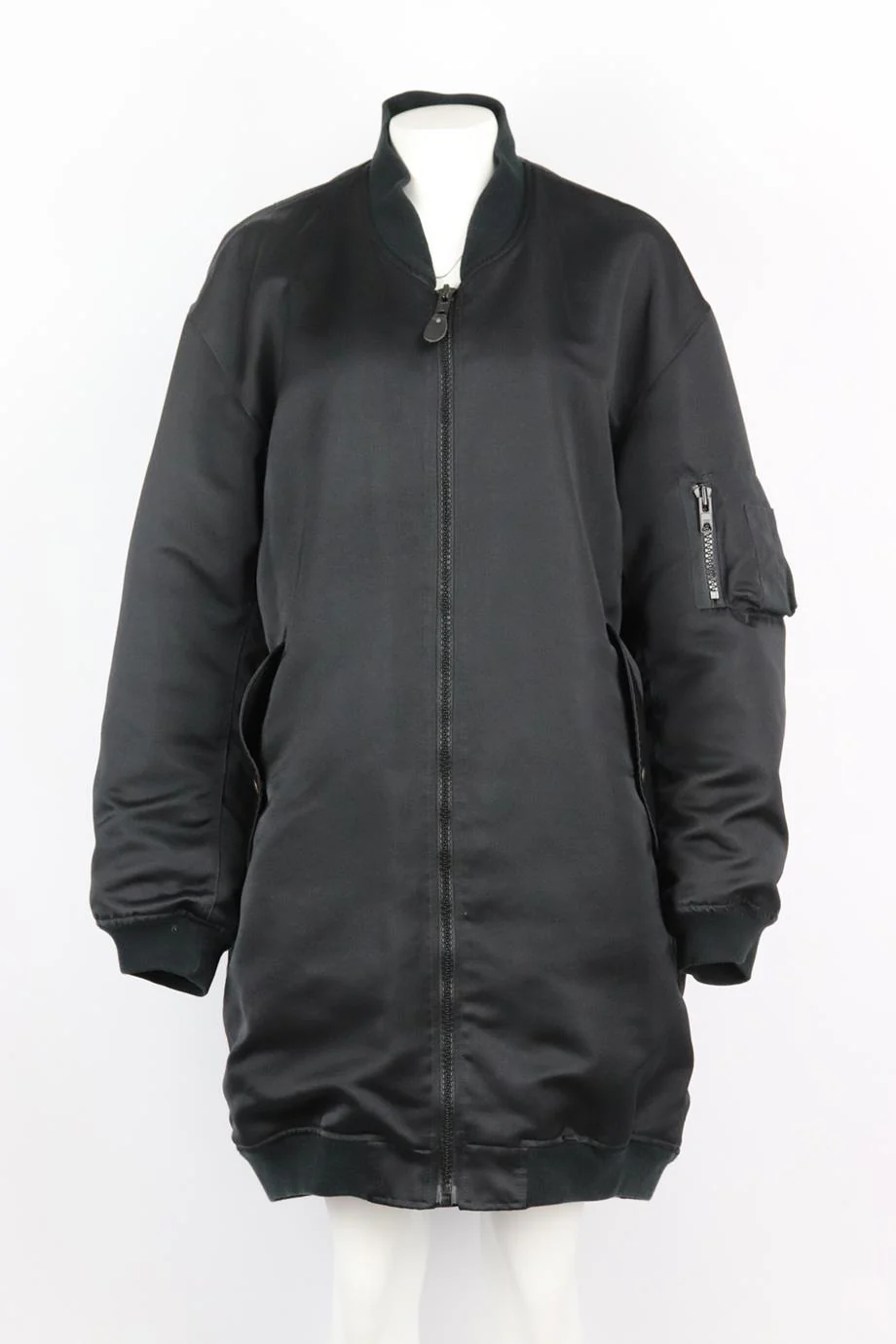 FAITH CONNEXION OVERSIZED REVERSIBLE FAUX SHEARLING AND SATIN COAT XSMALL - Image 2