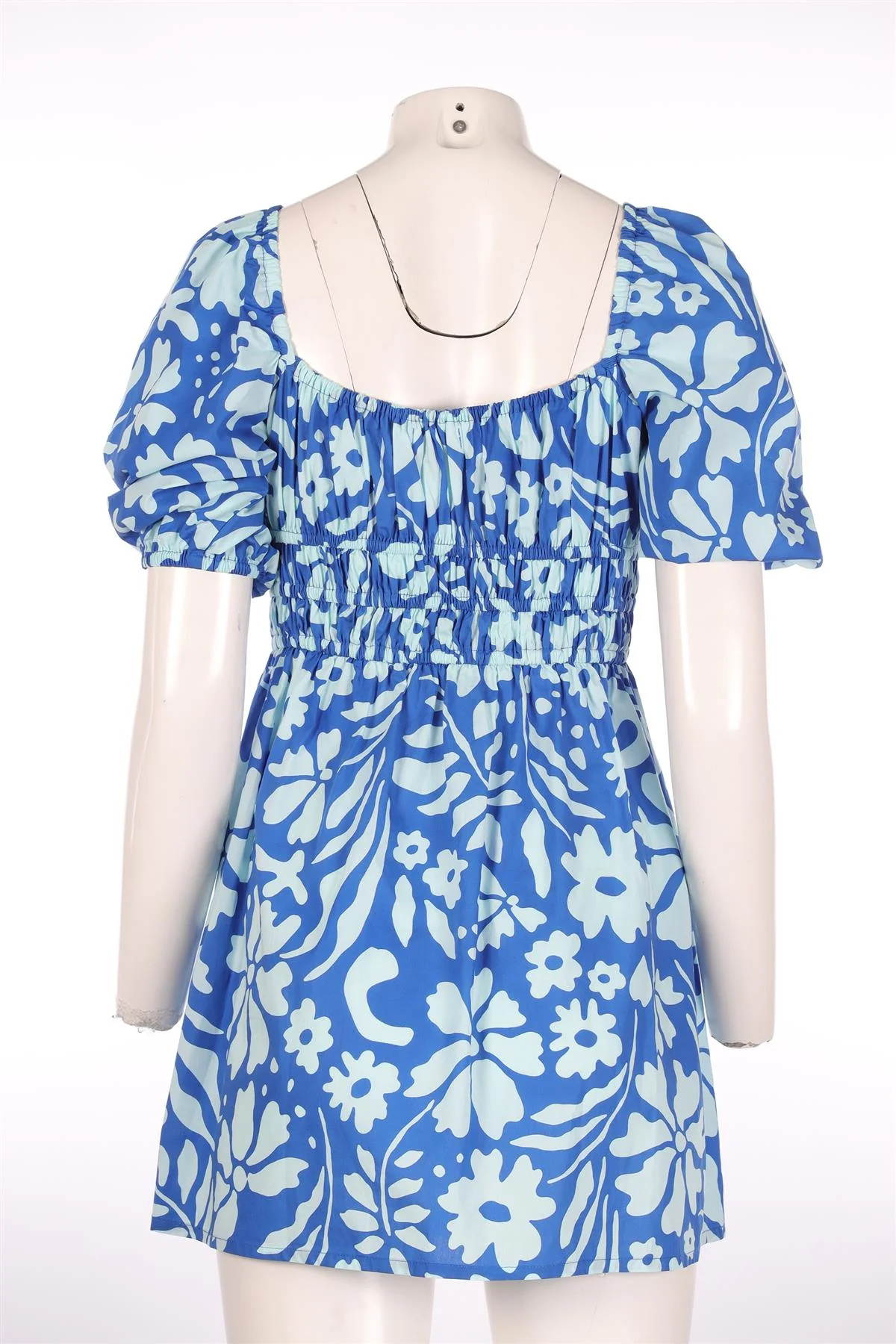FAITHFUL THE BRAND BLUE COTTON MINI DRESS MEDIUM - Image 4