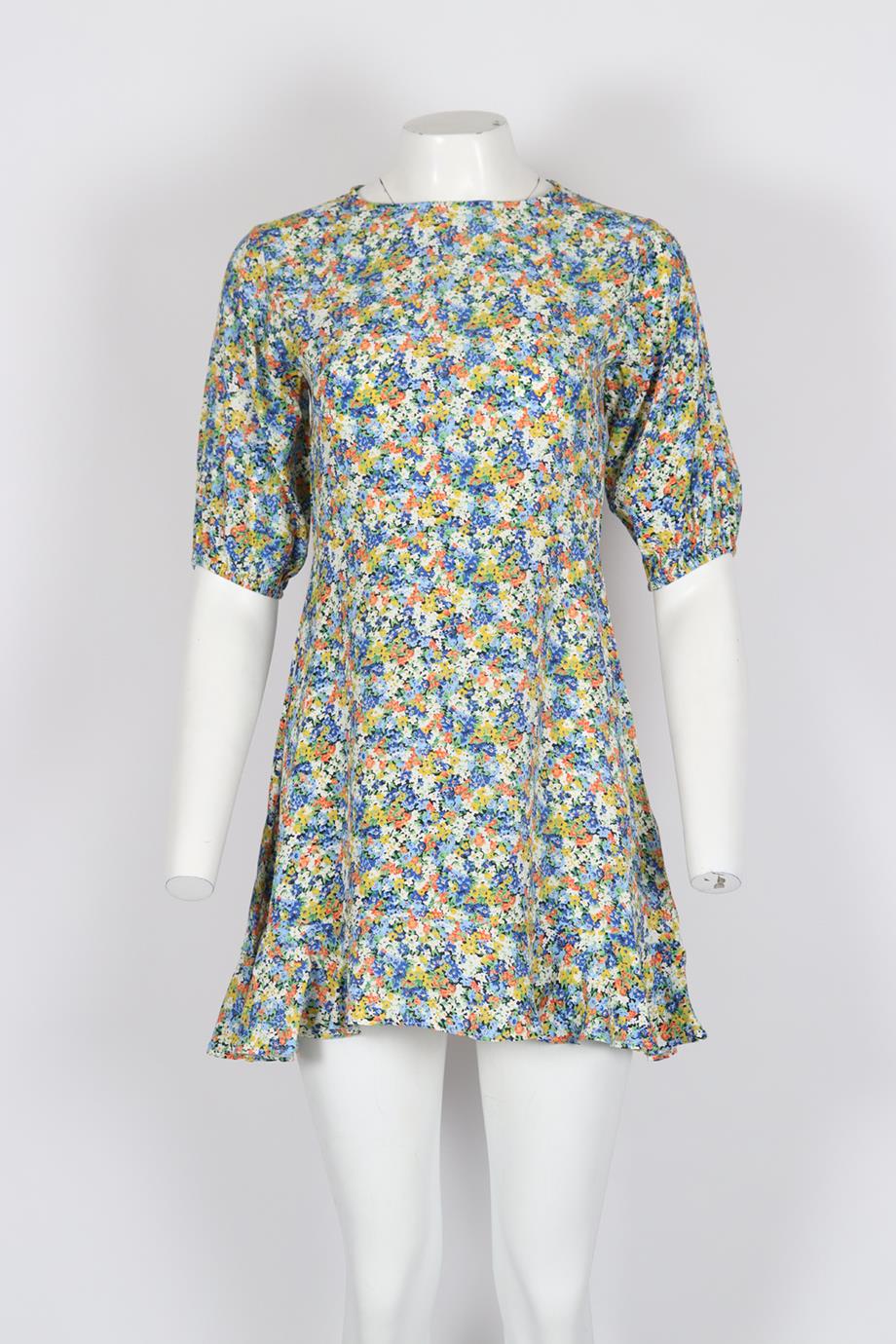 FAITHFUL THE BRAND FLORAL PRINT CREPE MINI DRESS UK 6 - Image 2