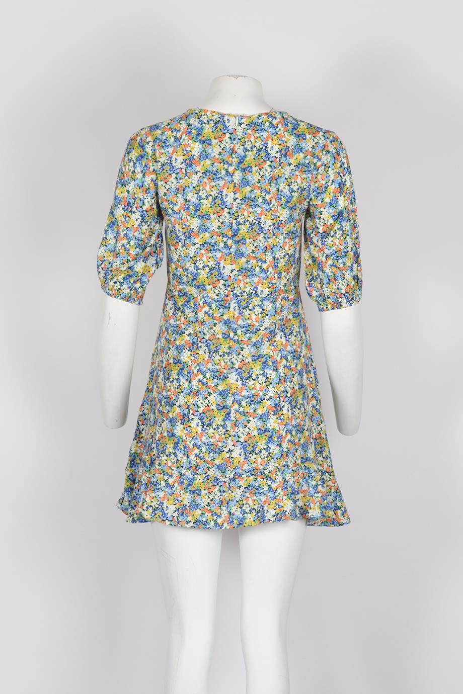 FAITHFUL THE BRAND FLORAL PRINT CREPE MINI DRESS UK 6 - Image 4