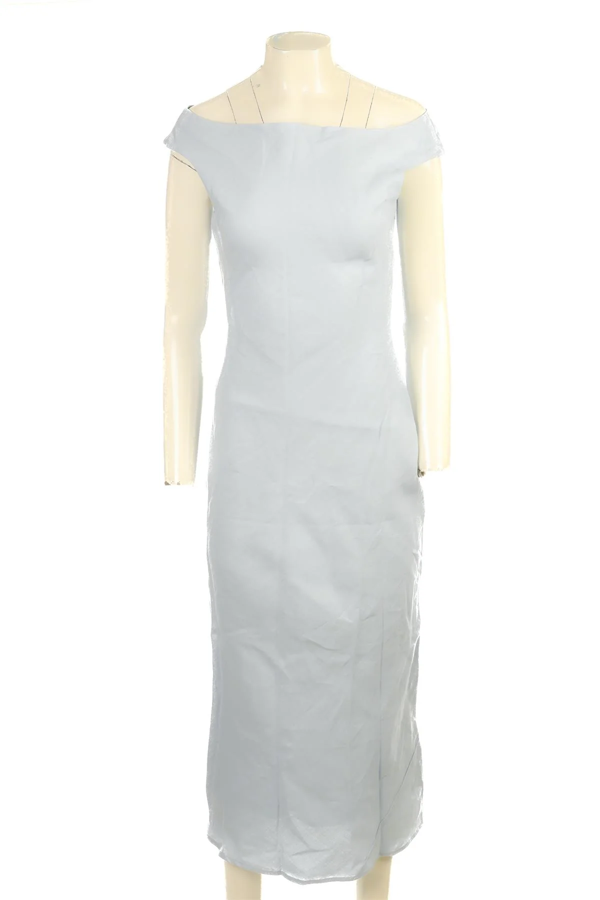 FAITHFULL BLUE LINEN MAXI DRESS AU 8 UK 8 - Image 2