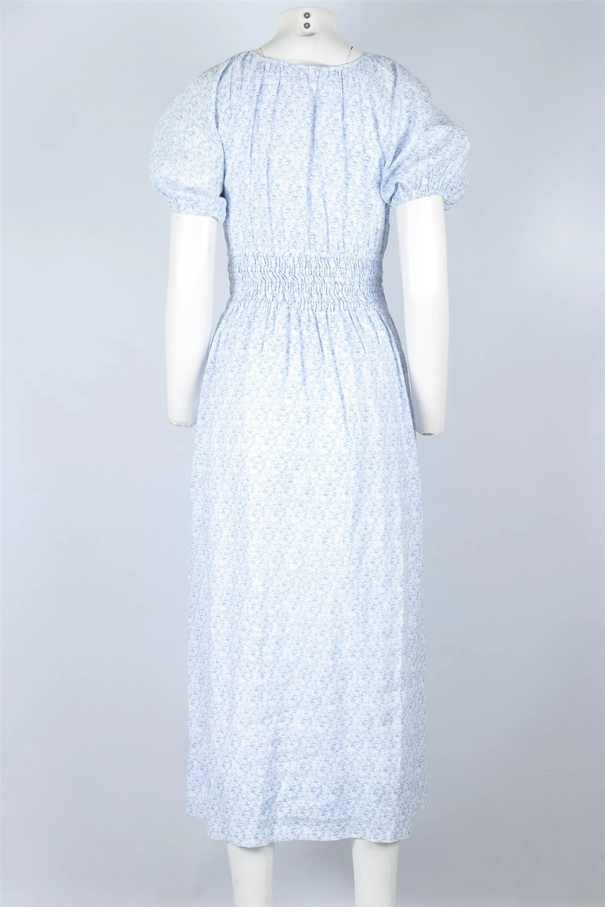FAITHFULL THE BRAND BLUE LINEN MAXI DRESS SMALL - Image 4