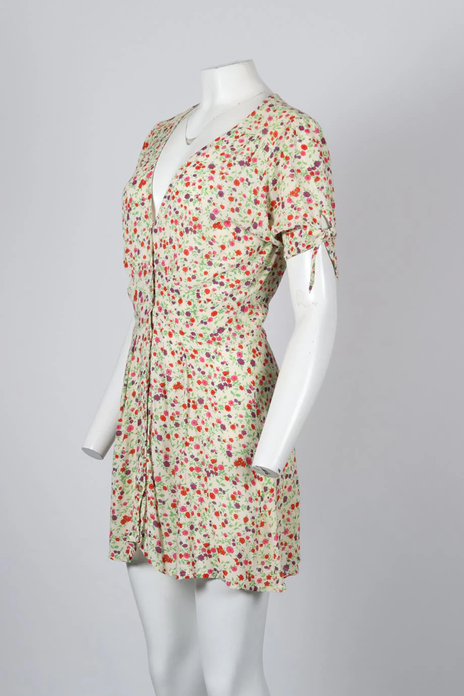 FAITHFULL THE BRAND FLORAL PRINT CREPE MINI DRESS MEDIUM - Image 3