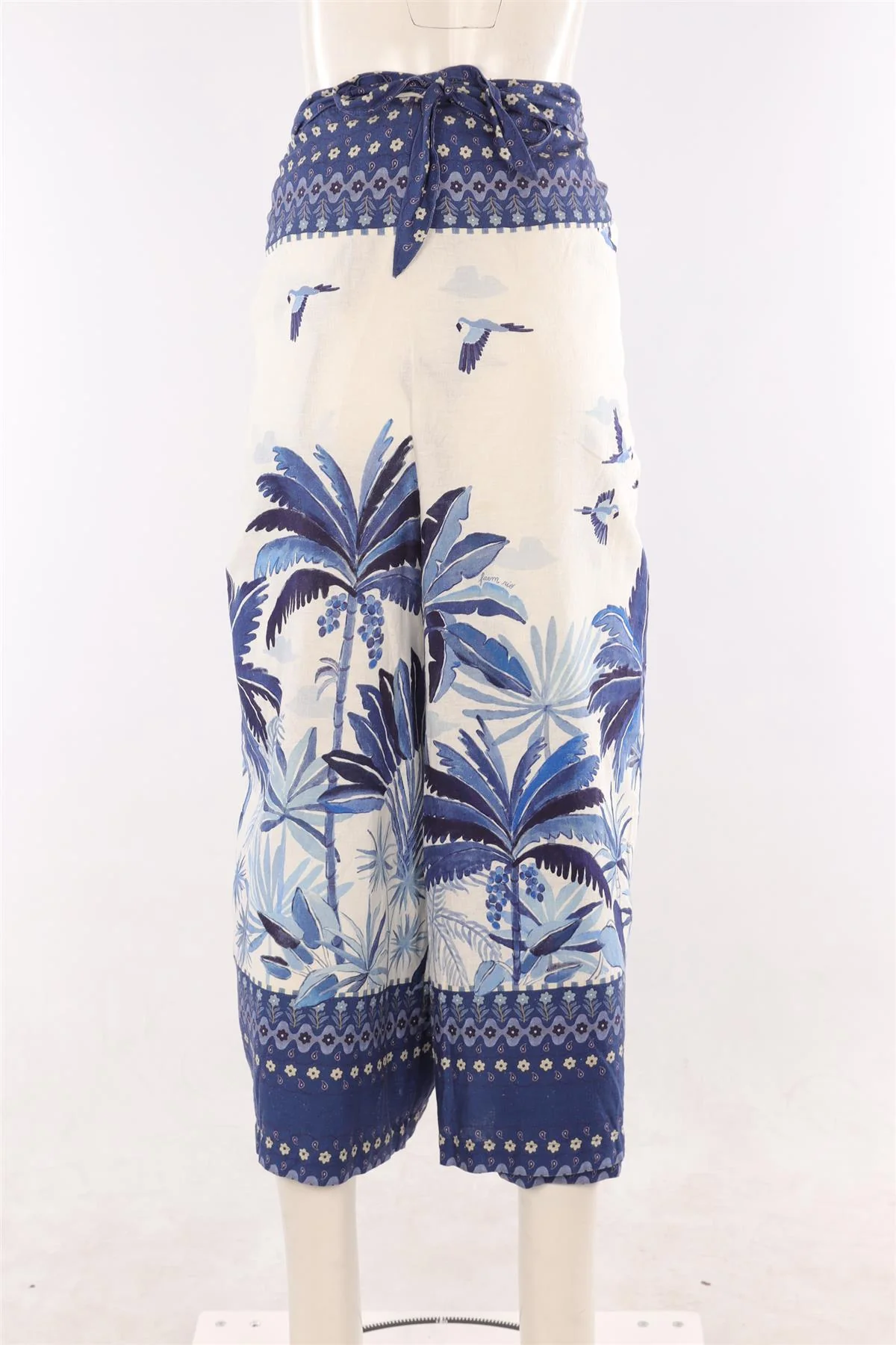 FARM RIO BLUE LINEN PANTS MEDIUM - Image 4
