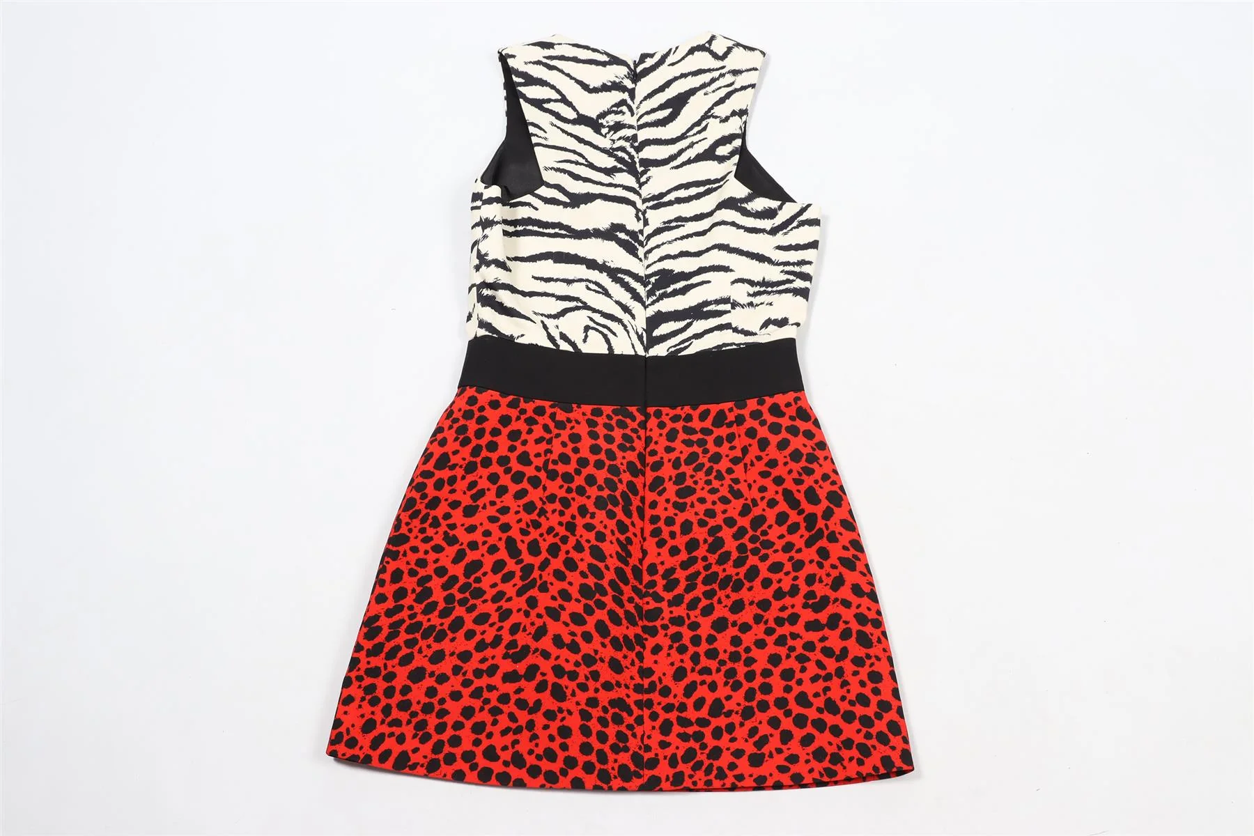 FAUSTO PUGLISI BLACK AND RED SILK BLEND MINI DRESS IT 38 UK 6 - Image 4