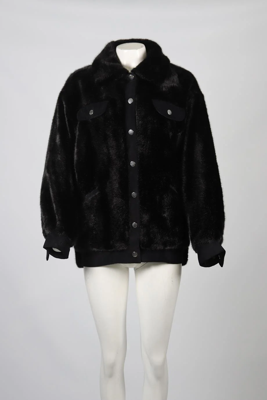 FAZ NOT FUR FAUX FUR AND VELVET JACKET XSMALL - Image 2
