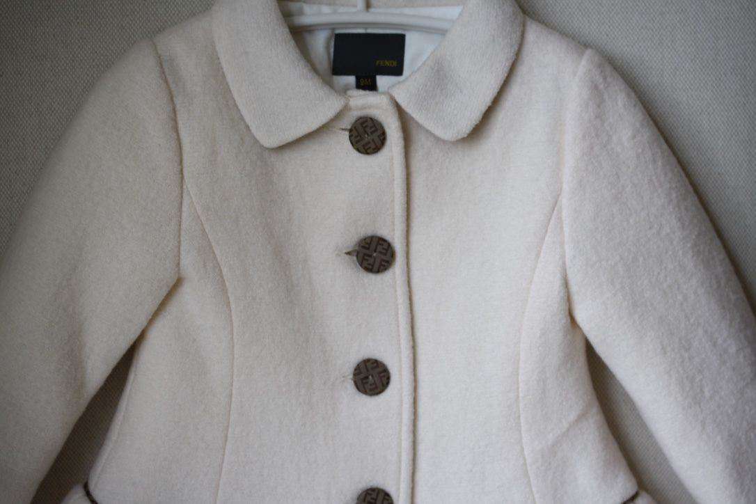 FENDI BABY CREAM WOOL COAT 9 MONTHS - Image 2