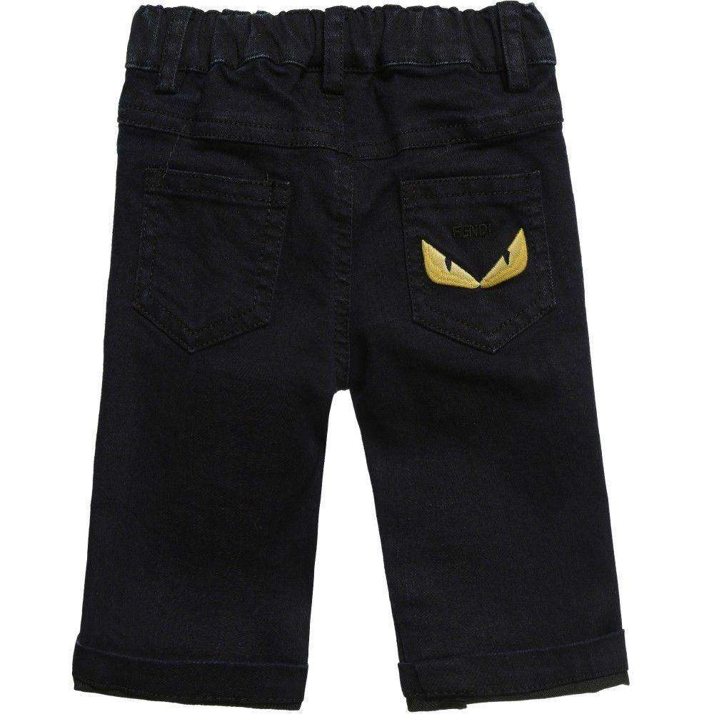 FENDI BABY DARK BLUE MONSTER JEANS 9 MONTHS