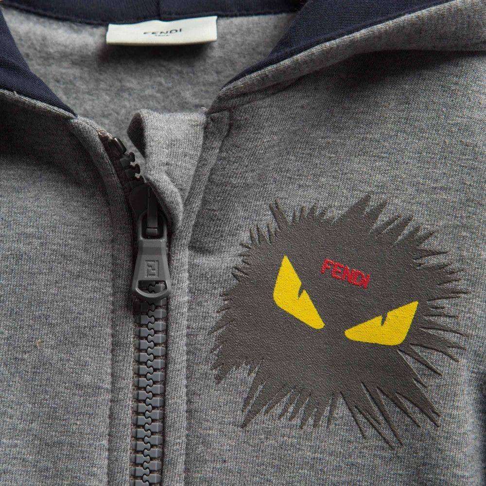 FENDI BABY GREY MONSTER HOODED SWEATSHIRT 6 MONTHS - Image 3