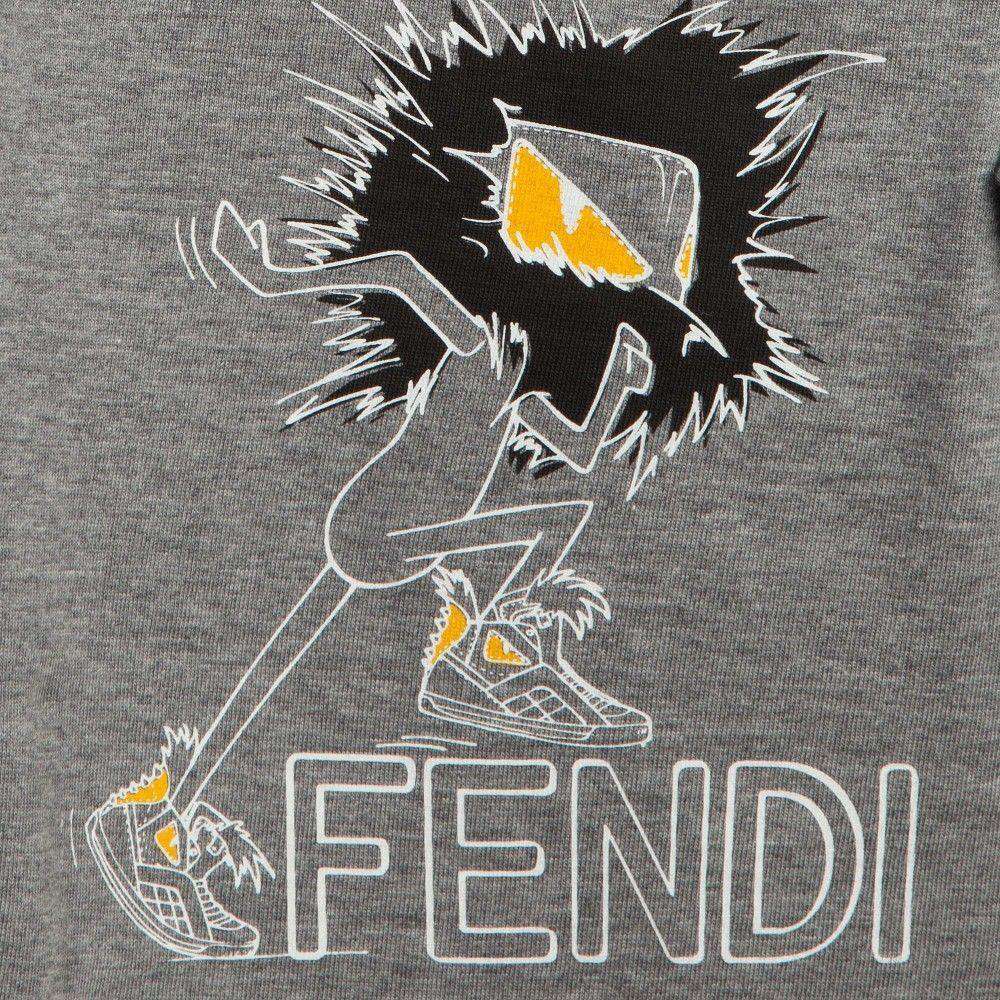 FENDI BABY GREY MONSTER TOP T-SHIRT 9 MONTHS - Image 5